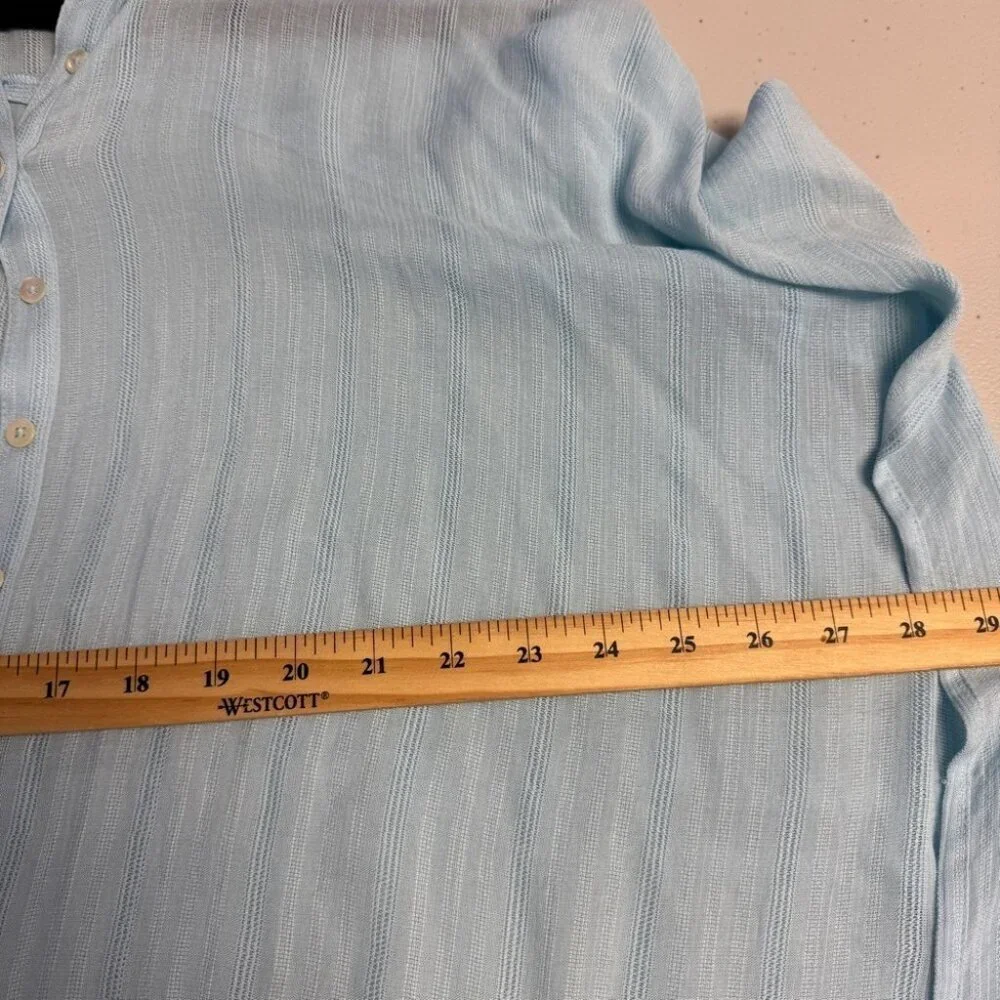L*Space Light Blue Oversized Beach Cover Up Viscose Button Down Shirt Dress XS/S